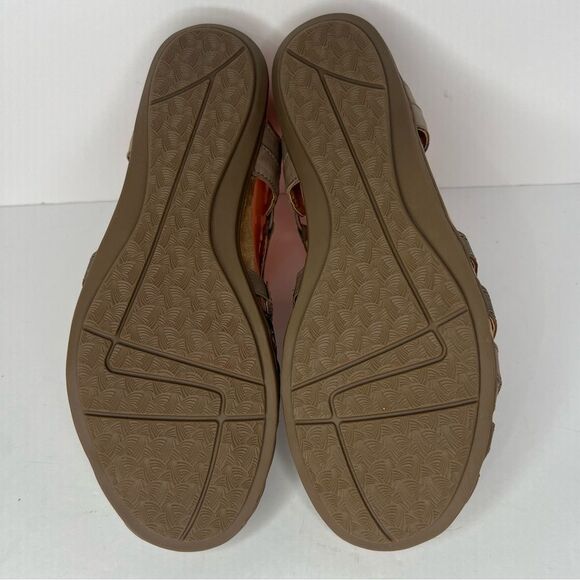 NWOT! Earth Origins Berri Woven Casual Round Slip-On Tan Leather Sandals Sz 9N - Picture 9 of 11
